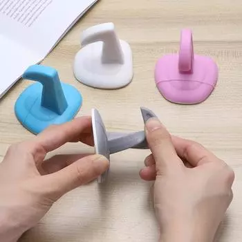 Самоклеящаяся силиконовая дверная ручка для предотвращения столкновений, дверная пробка для дома, настенные защитные накладки, дверная ручка, замок, глушитель, защитный синий