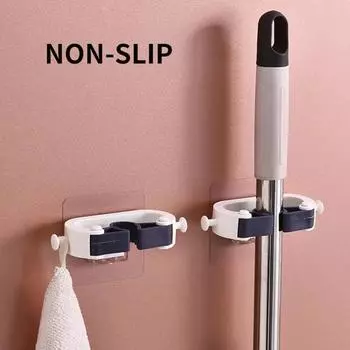 Самоклеящаяся стойка для швабры, универсальный суперпротивоскользящий крючок для держателя швабры из АБС-пластика для метл