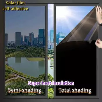 Самоклеящаяся теплоизоляционная пленка для стекла, солнцезащитный крем и затенение окон, односторонняя перспектива, офисная антиподглядывающая, односторонняя нанотеплоизоляционная пленка 30cm*1m