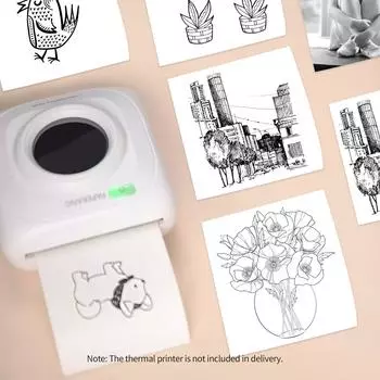 Самоклеящаяся термобумага для прямой печати, белая самоклеящаяся бумага, не содержащая бисфенол-А Sticky Thermal Paper 5 Rolls