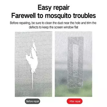 Самоклеящаяся водонепроницаемая лента для ремонта оконных экранов, заплатка для сетки от насекомых и комаров, клейкая лента для ремонта сломанных отверстий 1pcs чёрный