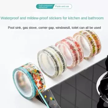 Самоклеящаяся водонепроницаемая наклейка для кухонной раковины, клейкая лента для защиты от плесени, уплотнительная лента для ванны 4.2CMX3M-Peach blossom