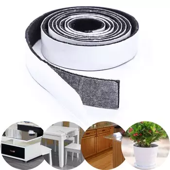 Самоклеящаяся войлочная мебельная подкладка в рулоне для твердых поверхностей, прочная войлочная полоска 1 м black 3mm x20mm x 100cm