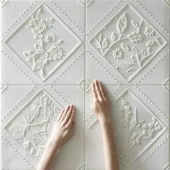 Самоклеящиеся 3D противошумные наклейки на стену, наклейки для дома, художественные обои белый