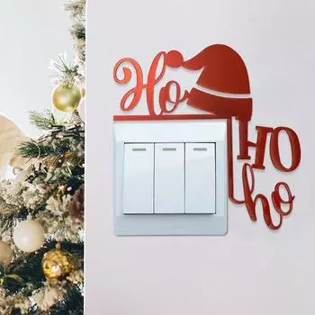 Самоклеящиеся акриловые зеркальные рождественские стереоскопические переключатели для украшения стен, наклейки для дома своими руками S красный