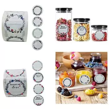 Самоклеящиеся этикетки Круглые наклейки 5 см Этикетки для консервирования Этикетки для банок Пищевые этикетки Косметические этикетки Пишущие этикетки для поделок 2