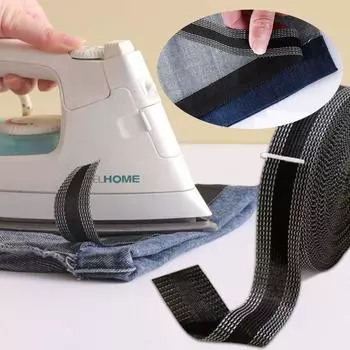 Самоклеящиеся быстрые штаны, приклеиваемые утюгом к брюкам, укороченные края, ремонт брюк для джинсовой одежды, джинсовые брюки, одежда, швейная ткань своими руками 5Meters бежевый