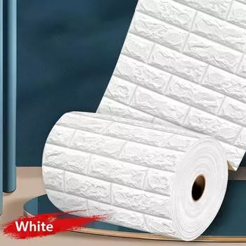 Самоклеящиеся кирпичные обои, водонепроницаемая наклейка на стену из XPE, влагостойкие панели в рулоне для ремонта спальни белый