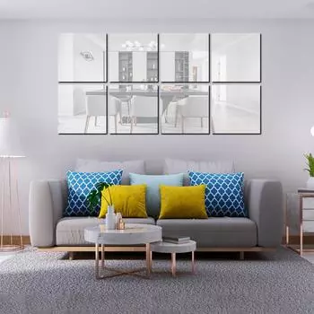 «Самоклеящиеся квадратные акриловые 3D-наклейки на стену для ванной комнаты и украшения дома» 10*10cm square (1 piece) чёрный