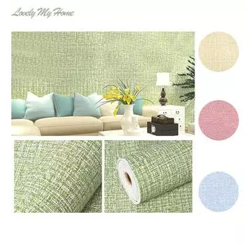 Самоклеящиеся льняные бумажные украшения для гостиной, спальни, водонепроницаемые и влагостойкие наклейки 50cm*2.8m чёрный