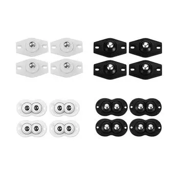 Самоклеящиеся мебельные ролики - Универсальный домашний органайзер на колесах - Износостойкие аксессуары B чёрный