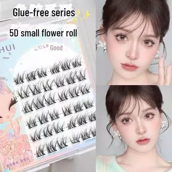 Самоклеящиеся накладные ресницы 5D с завитком в виде цветка, без клея No glue small flower roll