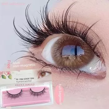 Самоклеящиеся накладные ресницы Deliang без клея — мягкие, естественно выглядящие, легко надеваются, с имитацией стержней лески.