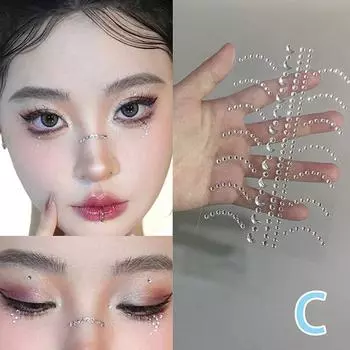 Самоклеящиеся наклейки для глаз и лица, временные татуировки, красивые бриллианты, украшения, наклейки, фестиваль, боди-арт, декор для ногтей, бриллианты as the picture