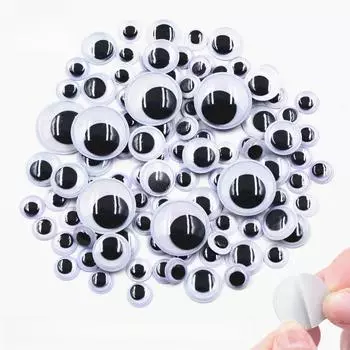 Самоклеящиеся наклейки для глаз игрушечных животных: Подвижные черно-белые детские принадлежности для творчества