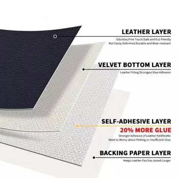 Самоклеящиеся наклейки для ремонта кожи разных размеров для салона автомобиля, заплатки для сидений дивана толщиной 0,7 мм из ПВХ, искусственная натуральная кожа 20x28cm темно-коричневого
