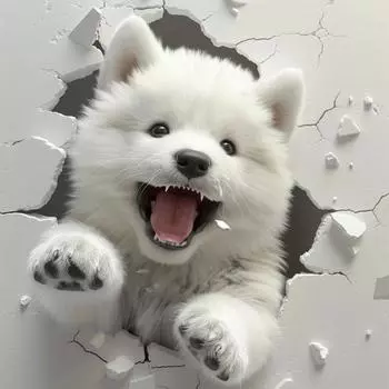 Самоклеящиеся наклейки для защиты от царапин на автомобиле, милые и креативные 3D-наклейки с изображением собак, подходящие для окон и задней части кузова автомобиля 15CM