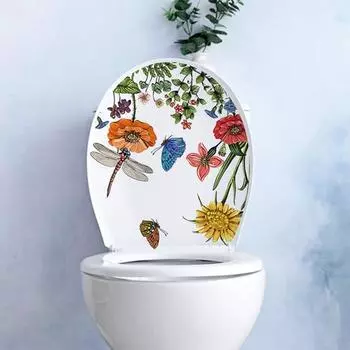 Самоклеящиеся наклейки из ПВХ, виниловые художественные украшения, креативные наклейки на стену с цветком, травой, бабочкой, стрекозой, съемные Buttefly