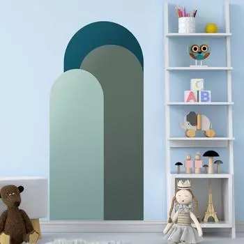Самоклеящиеся наклейки на стену в стиле бохо-арки, однотонные геометрические художественные декоративные обои, виниловая наклейка для гостиной, домашнего декора 52x140 см 52X140cm