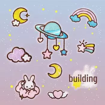 Самоклеящиеся наклейки с вышивкой в виде мультяшной планеты для сумок, обуви и шляп