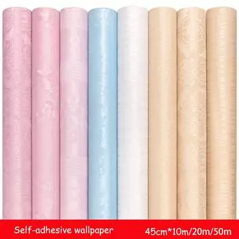 Самоклеящиеся обои из ПВХ с тиснением, водонепроницаемые, высококачественные наклейки на стену, гостиная, кухня, домашний декор 10m