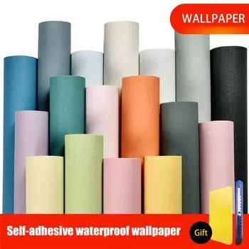 Самоклеящиеся обои Macaron Solid Color, наклейки для спальни, гостиной, гардероба, двери, наклеенные водонепроницаемые восстановленные обои 60cm *3 m
