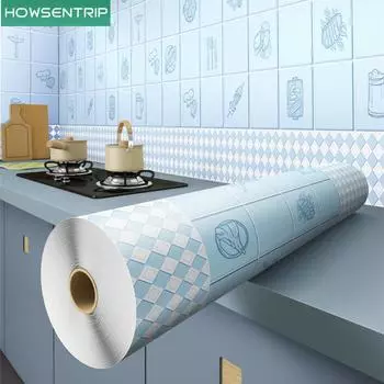 Самоклеящиеся обои с героями мультфильмов, устойчивые к высоким температурам, легко чистятся, маслостойкие наклейки, декоративные обои, толстые наклейки 0.6x2m