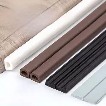 Самоклеящиеся пенопластовые уплотнители для дверей и окон - звуко- и теплоизоляционные резиновые полоски. Type I 9*2 6 meters серый