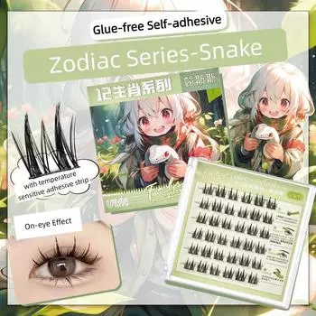 Самоклеящиеся пучки ресниц своими руками Тонкие накладные ресницы без клея Пушистые пучки накладных ресниц Макияж Snake