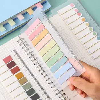 Самоклеящиеся вкладки с указателем, водонепроницаемые, записываемые липкие этикетки из ПЭТ, флажки для страниц файлов, школьные принадлежности D