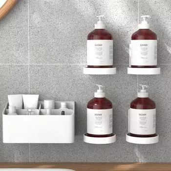 Самоклеящийся держатель для бутылок, круглый настенный лоток для дозатора мыла для рук 1