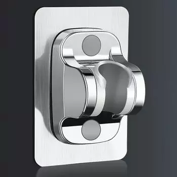 Самоклеящийся держатель для душевой штанги и лейки, регулируемый, настенный, фиксированная базовая пластина, кронштейн для аксессуаров для ванной комнаты серебряный