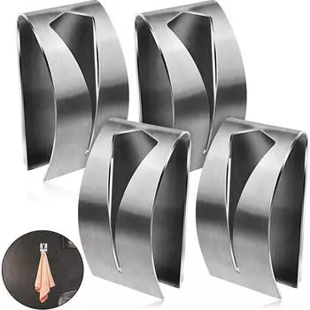 Самоклеящийся держатель для полотенец Grabber, крючок для кухонных полотенец из нержавеющей стали, настенное крепление, не требующее сверления, для хранения полотенец чёрный