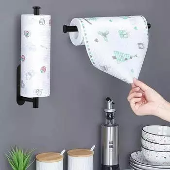 Самоклеящийся держатель для туалетной бумаги и полотенец, держатель для рулонной бумаги без перфорации, кухонный крючок, держатель для хранения, настенное крепление из нержавеющей стали