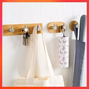 Самоклеящийся крючок из нержавеющей стали с имитацией под дерево, настенный карман для наушников, крючок для ключей, кухонная дверь, ванная комната, полотенце, полка с защитой от ржавчины