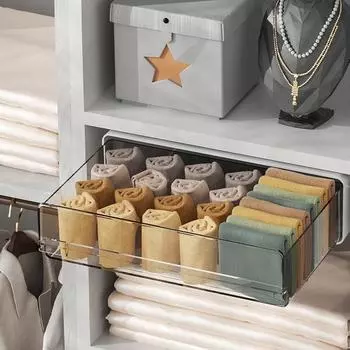 Самоклеящийся ящик для хранения вещей Подстольный скрытый ящик Органайзер Настольный стеллаж для макияжа Канцелярские принадлежности Хранение нижнего белья Хранение всякой всячины