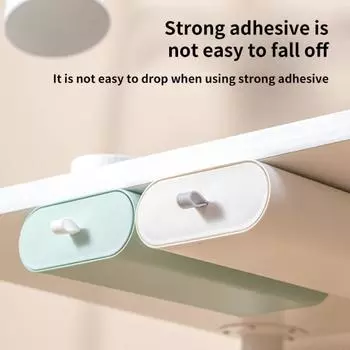 Самоклеящийся скрытый ящик для хранения под столом Органайзер для косметики Подстольный ящик для хранения Ящик-органайзер для хранения канцелярских принадлежностей small