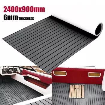 Самоклеящийся тиковый настил 2400x900x6 мм из вспененного этиленвинилацетата, напольное покрытие для морских лодок, искусственный тиковый настил, аксессуары для морских яхт, темно-серый коричневый