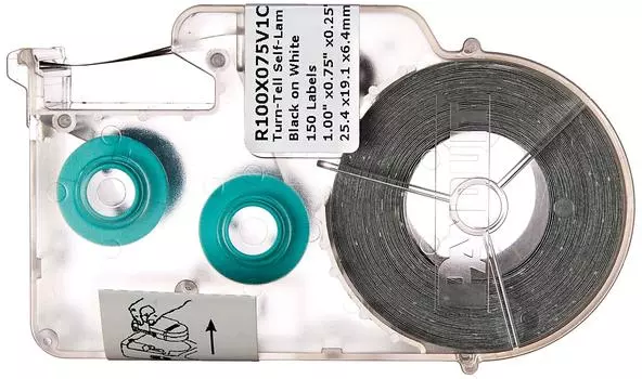 Самоламинирующаяся этикетка для кассеты Panduit R100X075V1C P1 Turn-Tell, виниловая, белая