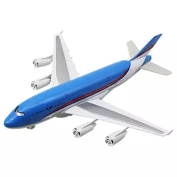 Самолет A380 Toys Bump and Go Airlines, литая под давлением металлическая модель самолета, игрушка со светом и звуками, 4D анатомический вид, самолет для детей 3-12 лет, подарок Size:22*19*17cm синий