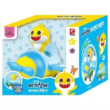 Самолет Pinkfong Baby Shark Push & Go, желтый + синий + розовый, популярные корейские игрушки