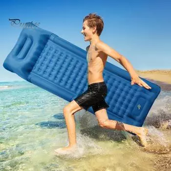 Самонадувающийся спальный коврик для кемпинга, утолщенный воздушный матрас, водонепроницаемый сверхлегкий спальный коврик, надувной матрас серый