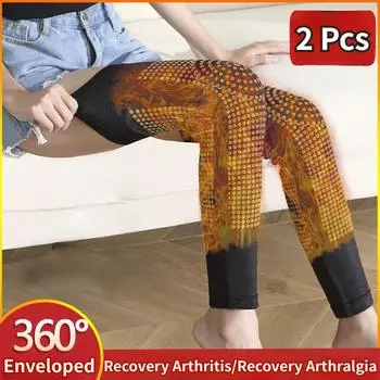 Самонагревающиеся наколенники, теплый бандаж для облегчения боли в суставах и артрита, пояс для восстановления после травм, массажер для колена S чёрный