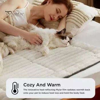 Самонагревающийся коврик для кошки, самонагревающийся термоподстилка для маленьких домашних животных, моющийся коврик для кошек, для диких и домашних кошек и собак S серый