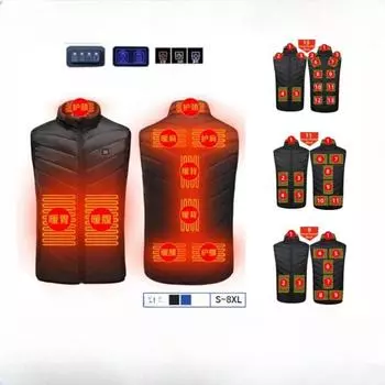 Самонагревающийся жилет, мужской жилет с подогревом через USB, жилет с подогревом, одежда с подогревом, умный жилет с постоянной температурой S