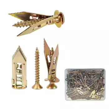 Самонарезающие анкерные винты, Самонарезающие анкеры из плакированной стали, Самонарезающие анкеры для гипсокартона с винтами One Size чёрный