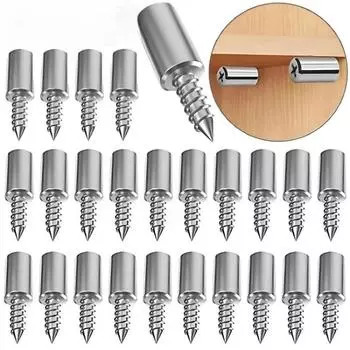 Самонарезающий винт Держатель пластины для гардероба Кронштейны для перегородки шкафа Фиксированные винты Опорные колышки для полок с нескользящей втулкой 10SET