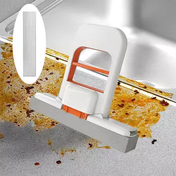 Самоочищающаяся мини ручная швабра с губкой, сильная впитываемость для окон, столов White Orange