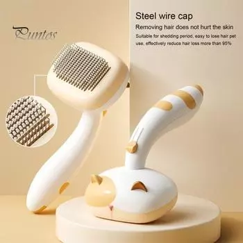 Самоочищающаяся расческа для домашних животных, удобная для выпадения кожи, щетка для кошек, инструмент для ухода за собаками, щетка для удаления волос, массажная расческа B