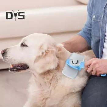 Самоочищающаяся щетка для кошек, щетка для ухода за домашними животными, щетка для линяющих собак, массажная расческа, инструмент для удаления шерсти, принадлежности для собак, аксессуары для домашних животных зелёный